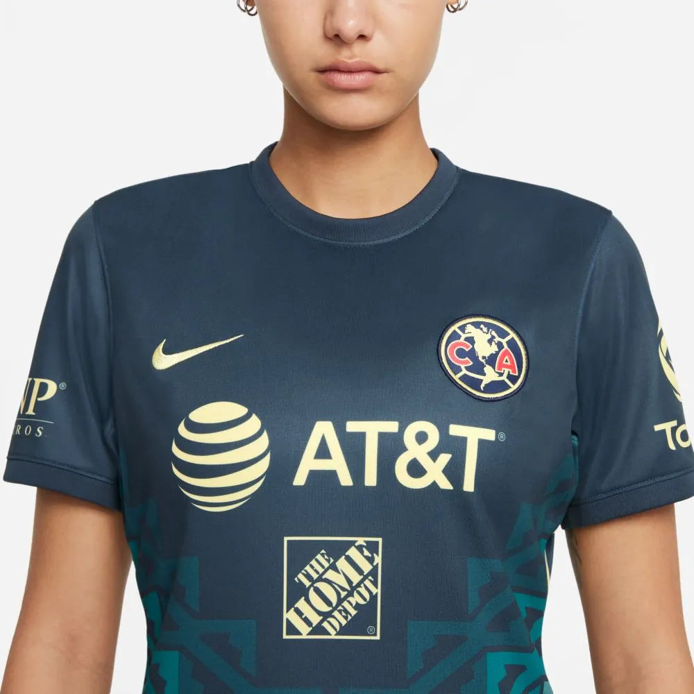 Nike 2021-22 Club America Women Away Jersey - Navy-Yellow (Detail 1)