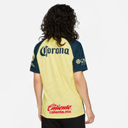 Nike 2021-22 Club America Home ADV Match Jersey - Yellow-Navy (Model - Back)