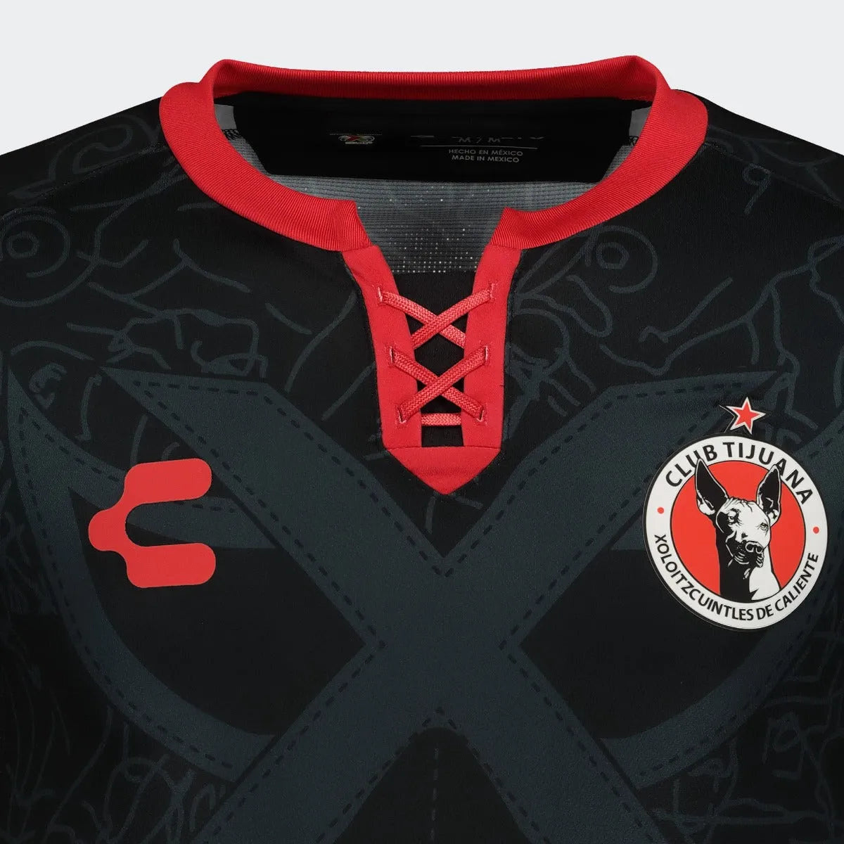 Charly 2021-22 Tijuana Third Jersey - Black-Red (Detail 2)