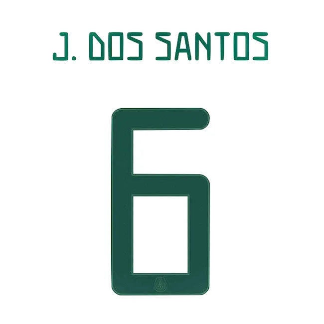 Mexico 2020/21 Away J. Dos Santos #6 Jersey Name Set (Main)