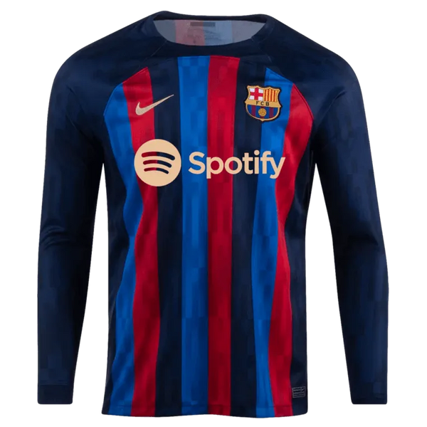 Nike 2022 23 FC Barcelona Home Long Sleeve Jersey Obsidian Sesame
