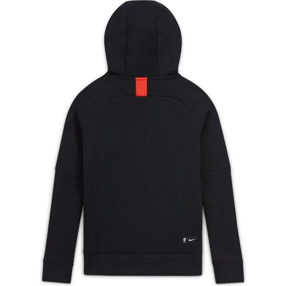 Nike 2020-21 Liverpool Youth GFA Pullover Hoodie - Black-Crimson