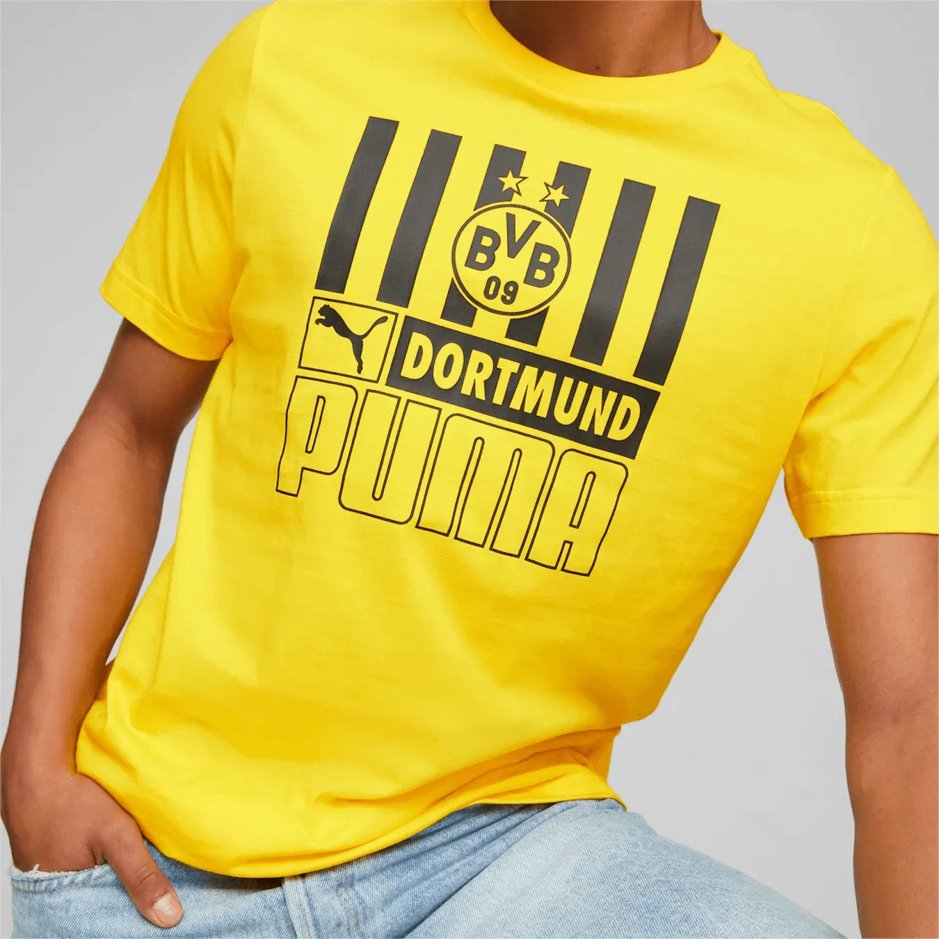 Puma 2022-23 Borussia Dortmund FtblCore Tee - Cyber Yellow (Detail 1)