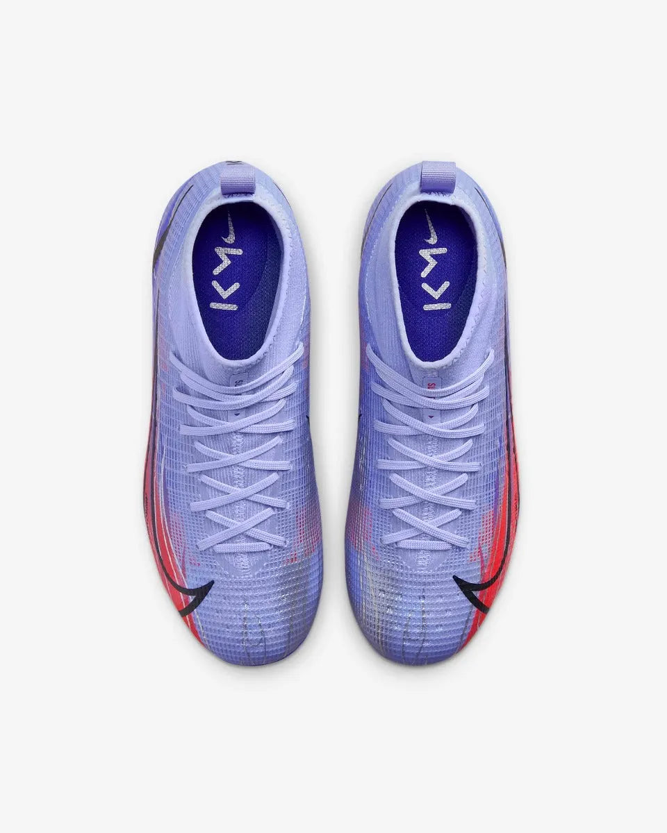 Nike JR Superfly 8 PRO KM FG - Light Thistle-Bright Crimson (Pair - Top)