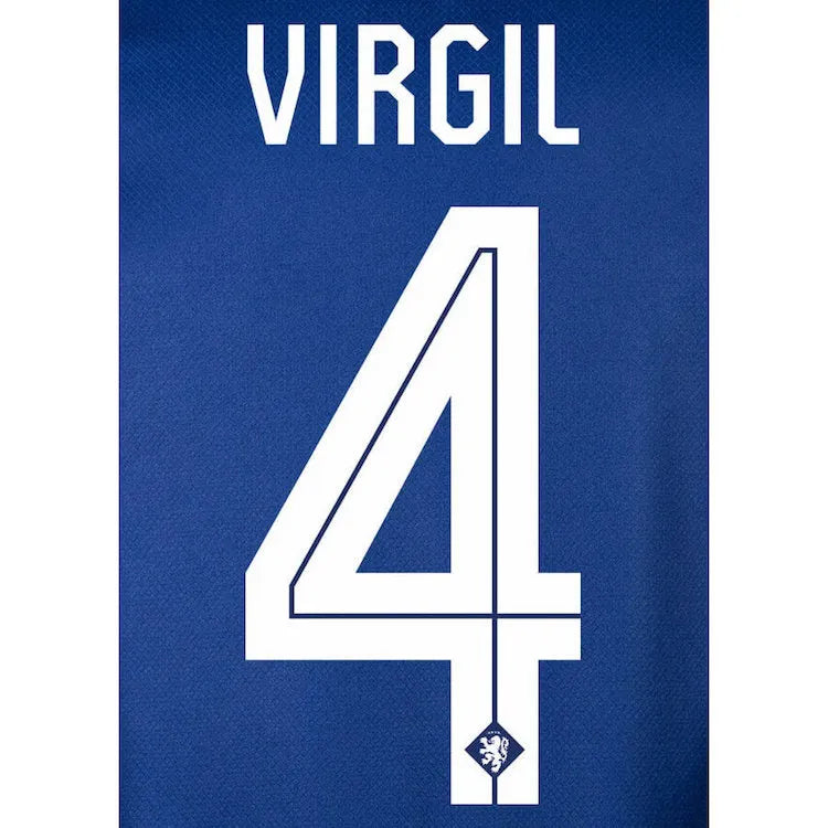 Holland 2024 25 Away Virgil #4 Jersey Name Set (Back)
