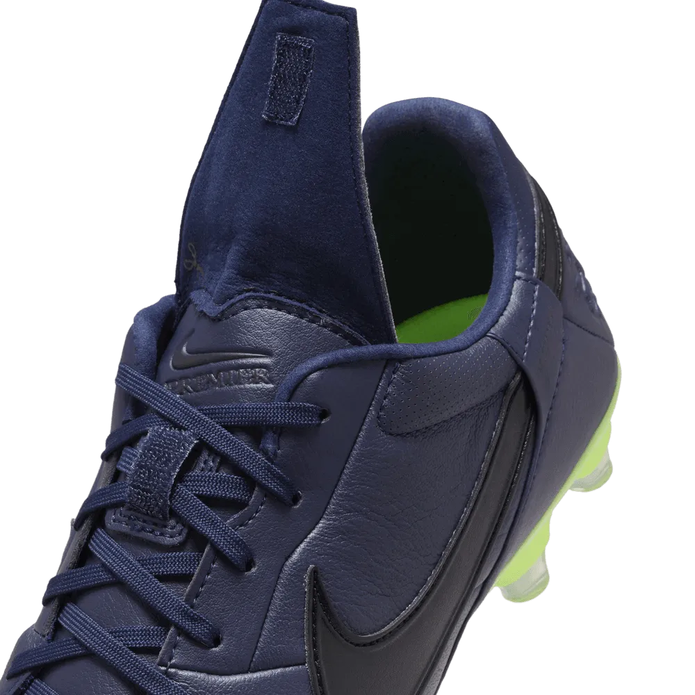 The Nike Premier III FG Blackened Blue Volt Black (Detail 4)