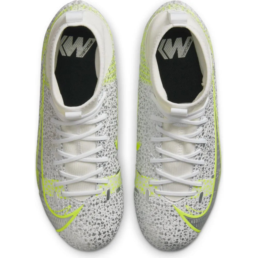 Nike JR Superfly 8 Academy FG-MG - White-Grey-Volt (Pair - Top)