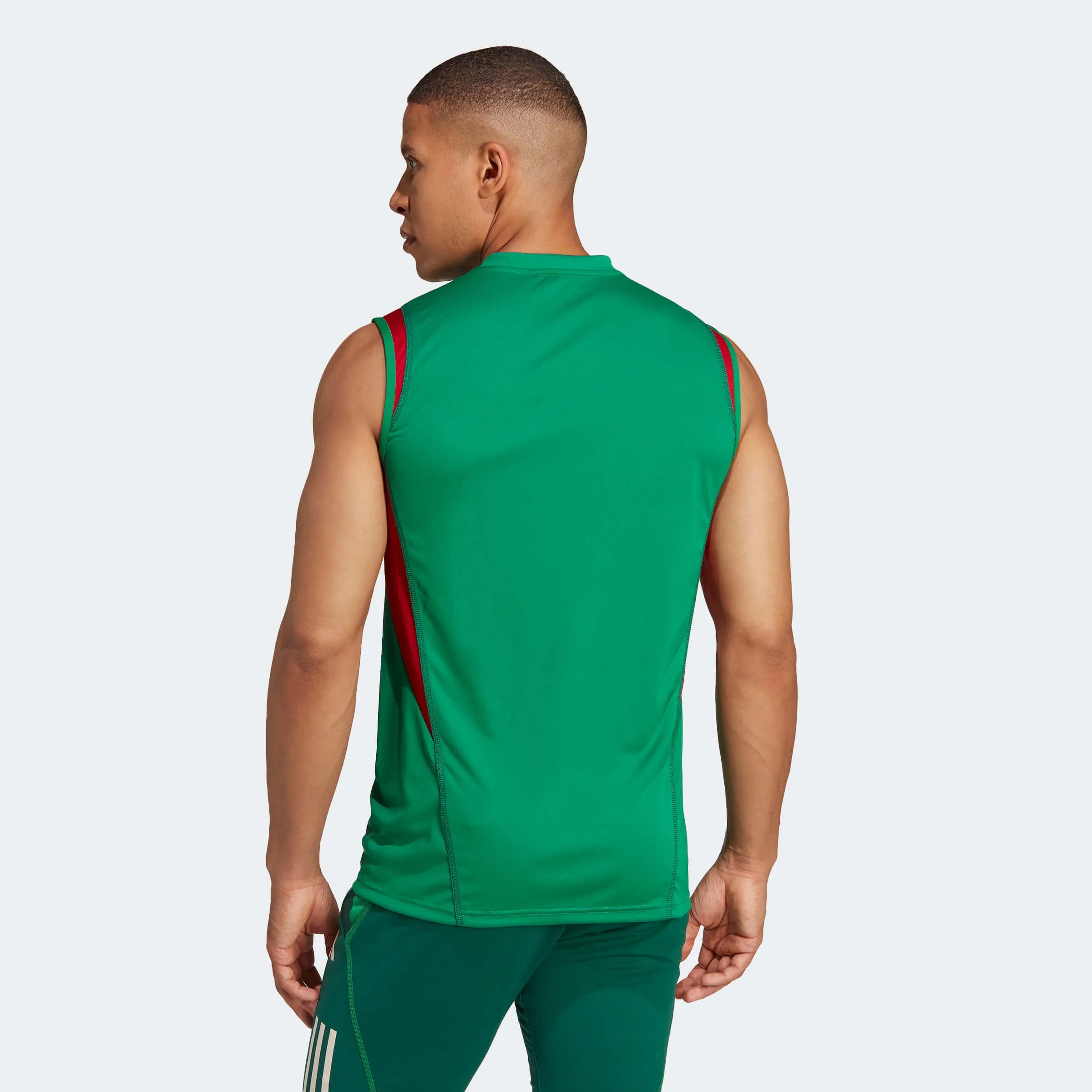 Adidas 2022-23 Mexico Tiro Sleeveless Training Jersey Green (Model - Back)