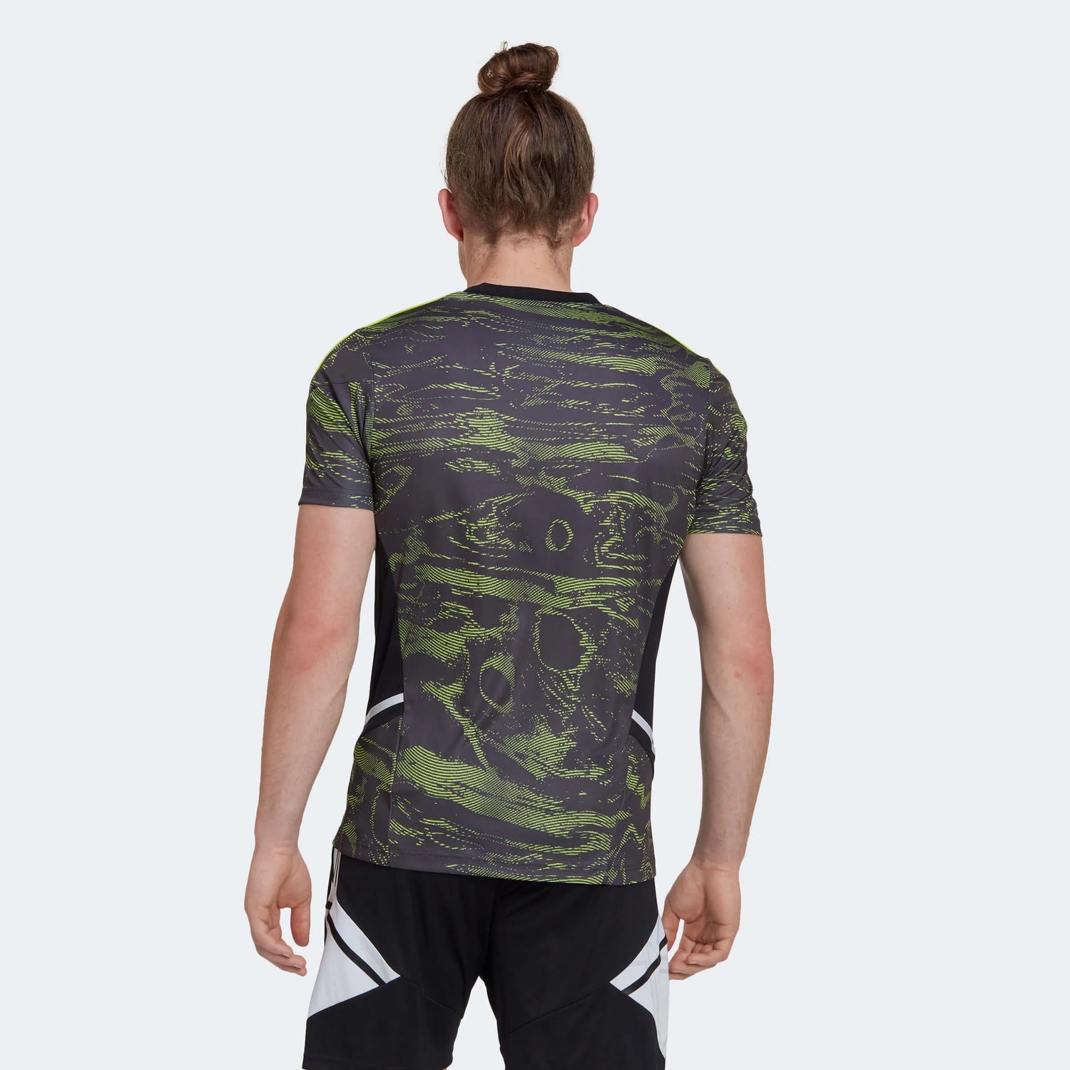 adidas 2022-23 Manchester United EU Training Jersey - Black-Slime (Model - Back)