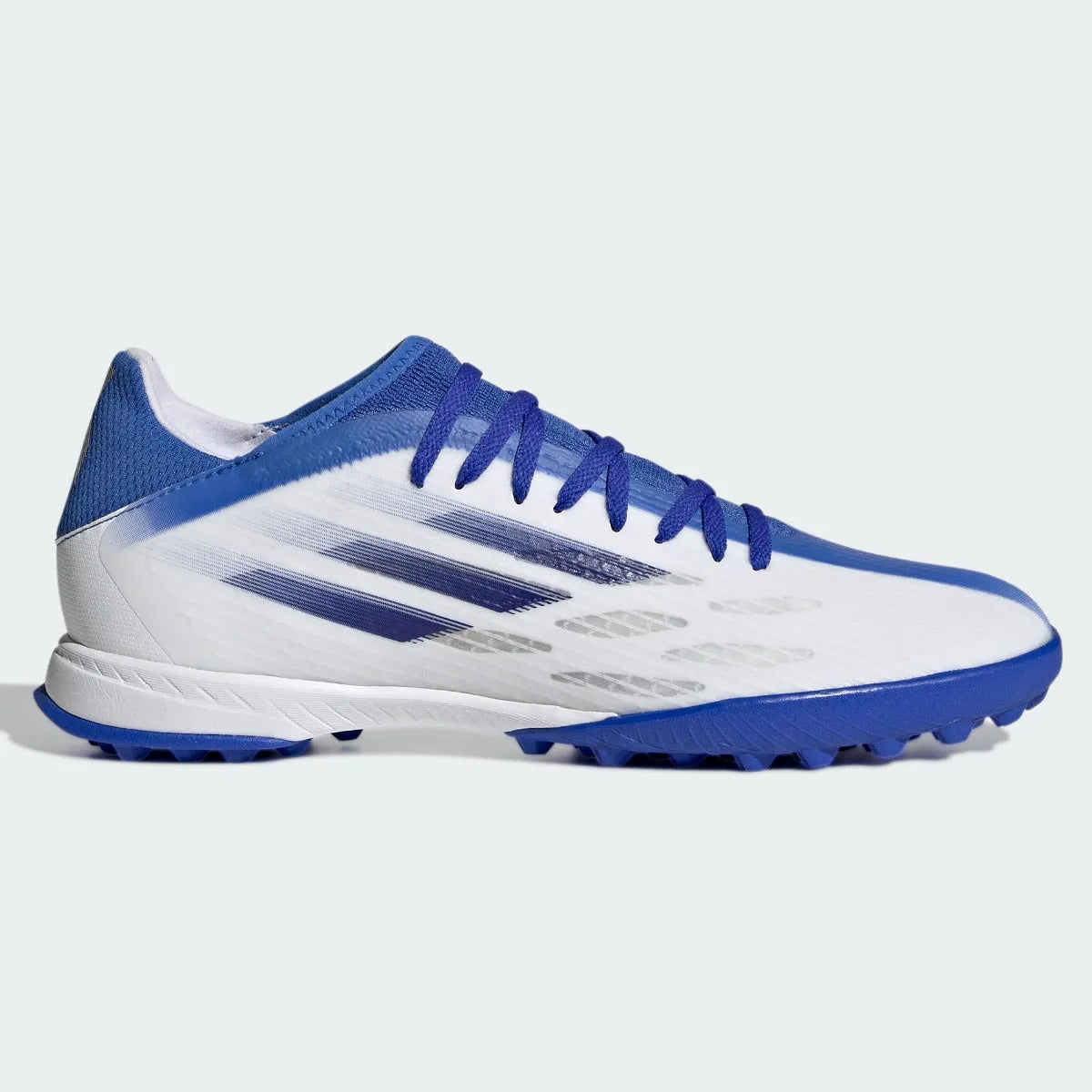 adidas X Speedflow .3 Turf - White-Indigo-Hi Res Blue (Side 1)