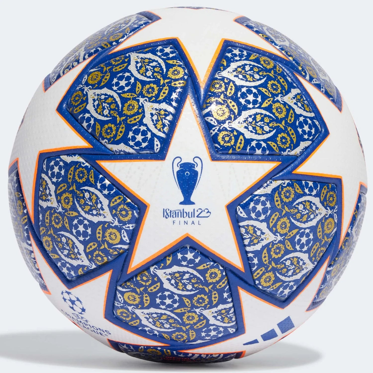adidas Istanbul Finale 23 Pro Official Match Ball - White-Royal Blue-Solar Orange (Front)