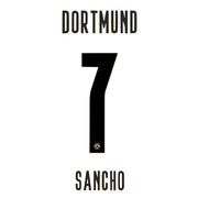 Borussia Dortmund 2020/21 Home Sancho #7 Jersey Name Set