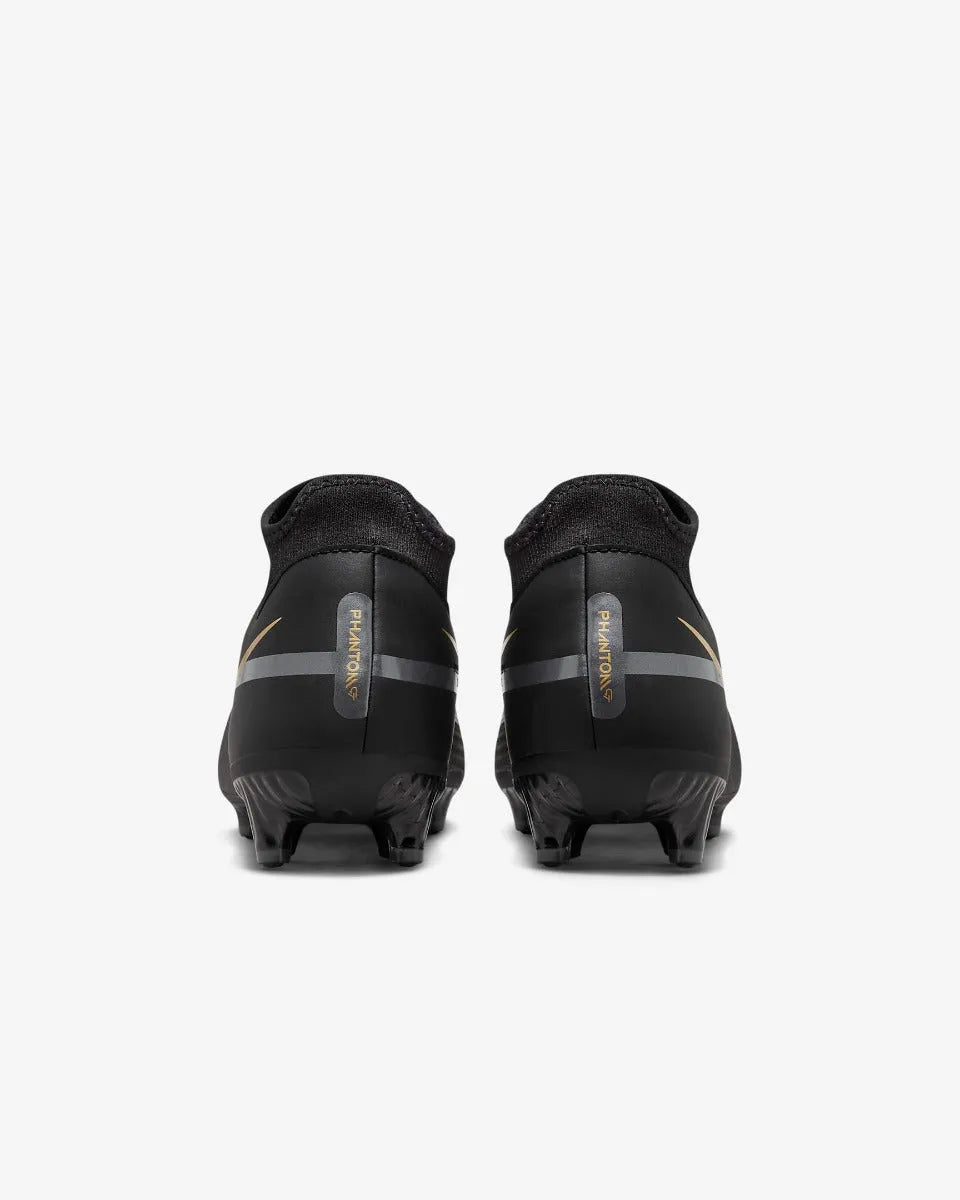 Nike Phantom GT2 Academy DF FG - Black-Dark Grey-Gold (Pair - Back)