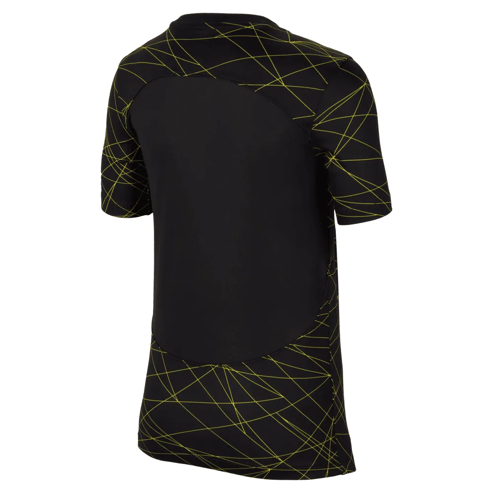 Jordan 2022-23 Paris Saint-German Youth Fourth Jersey - Black-Yellow (Back)