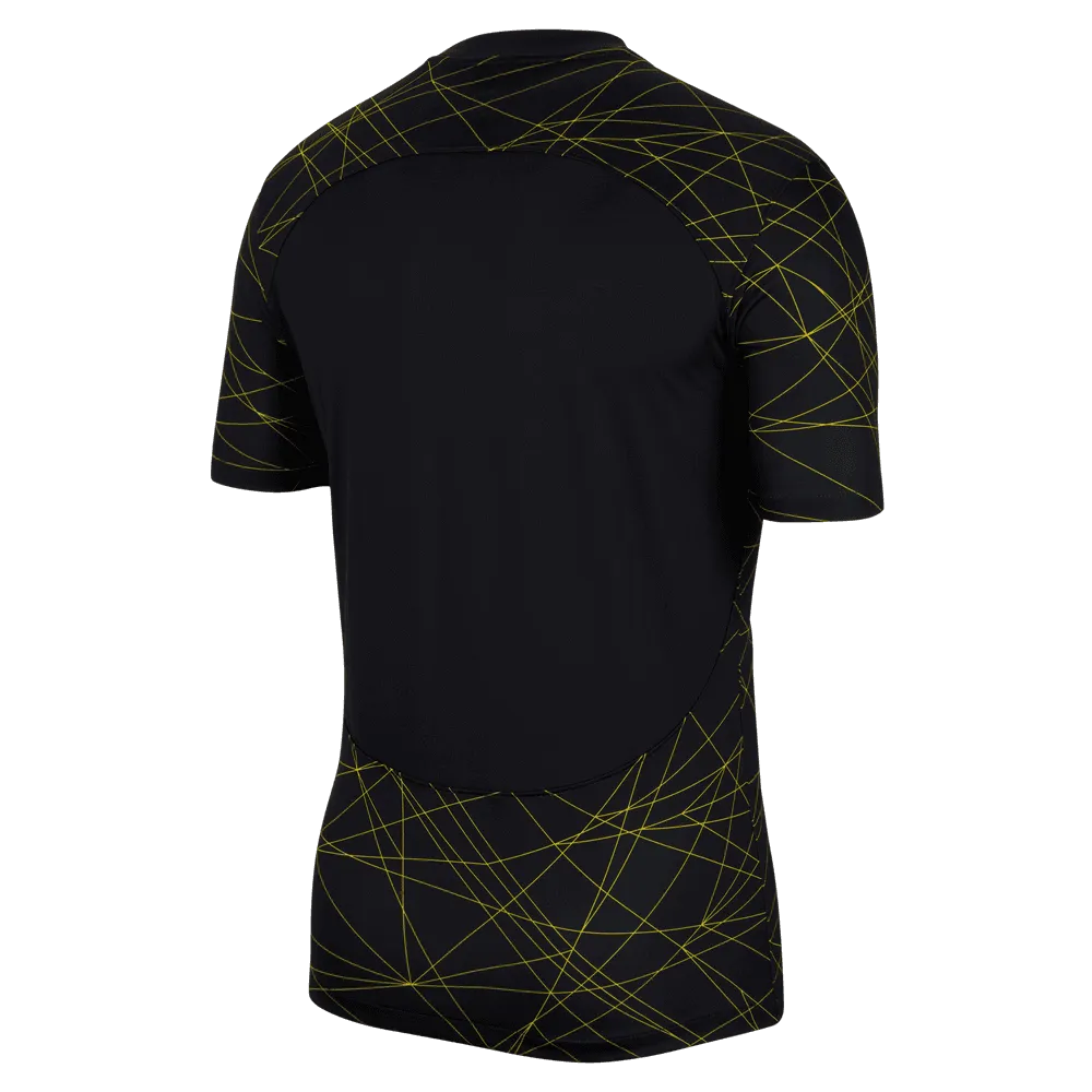 Jordan 2023 Paris Saint-Germain Fourth Jersey - Black-Yellow (Back)