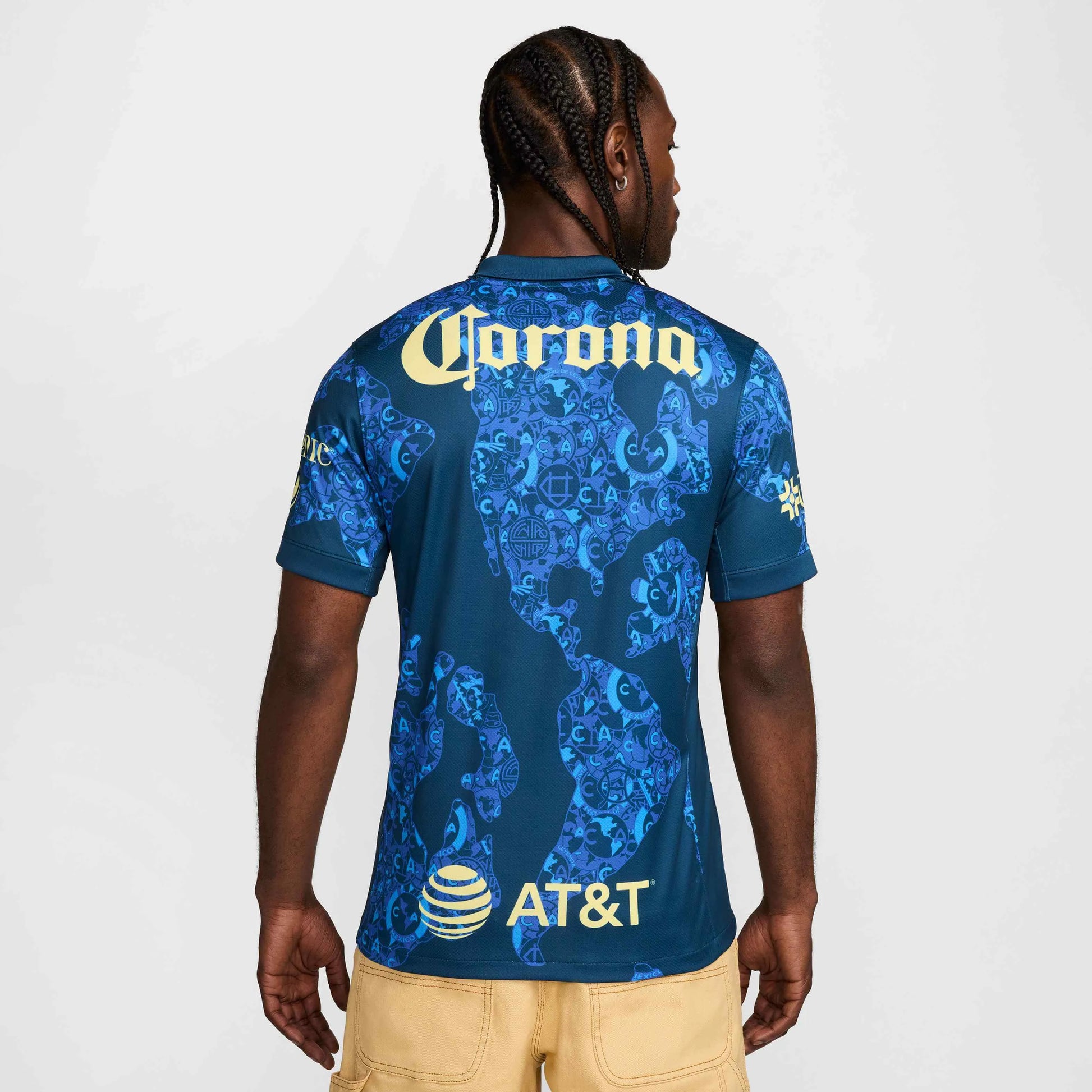 Nike 2024-25 Club America Men's Stadium Away Jersey (Model - Back)