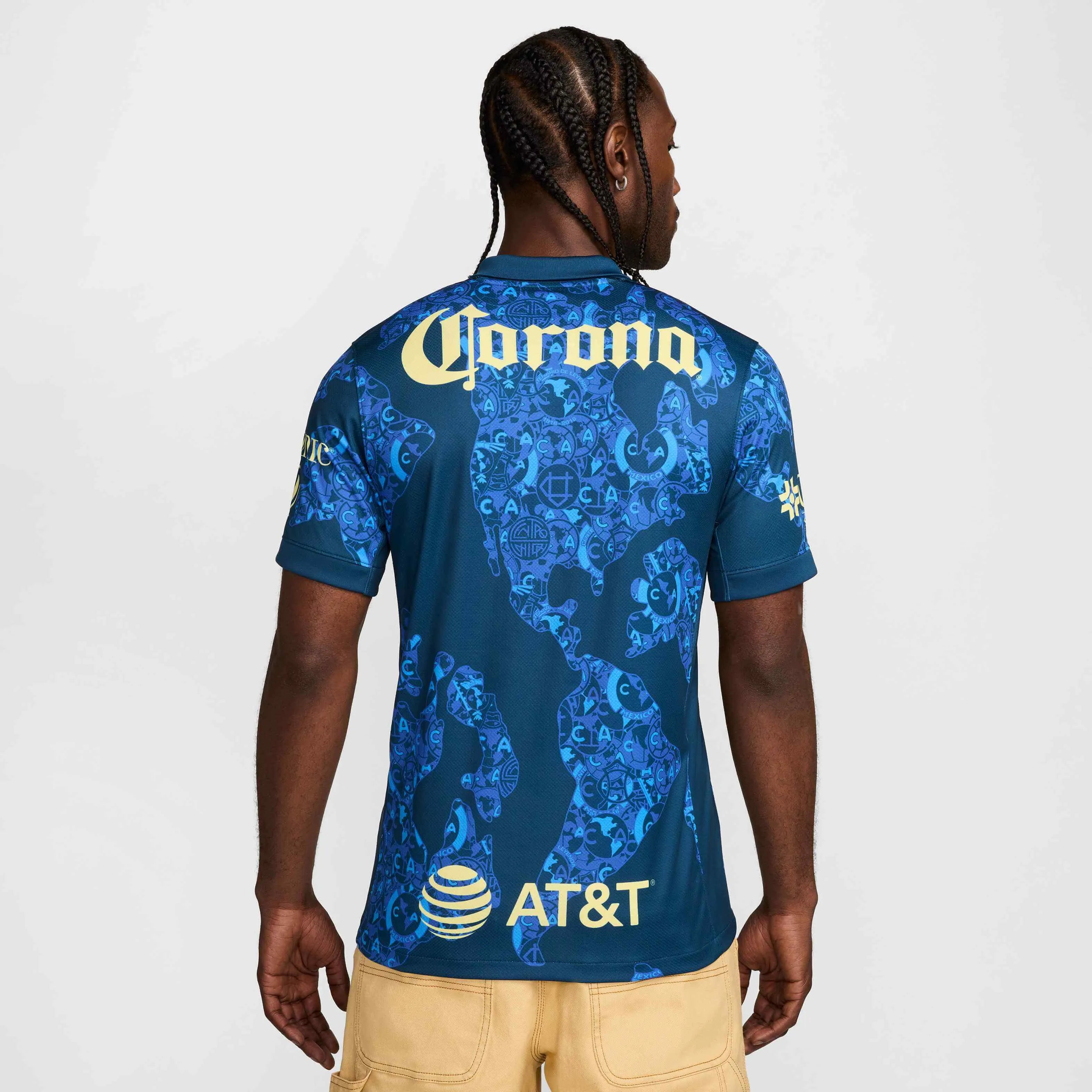 Nike 2024-25 Club America Men's Stadium Away Jersey (Model - Back)