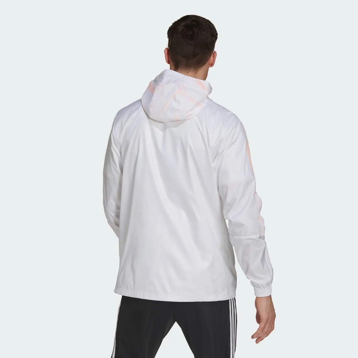 Adidas 2021 Arsenal Windbreaker Jacket - White-Light Orange (Model Back)