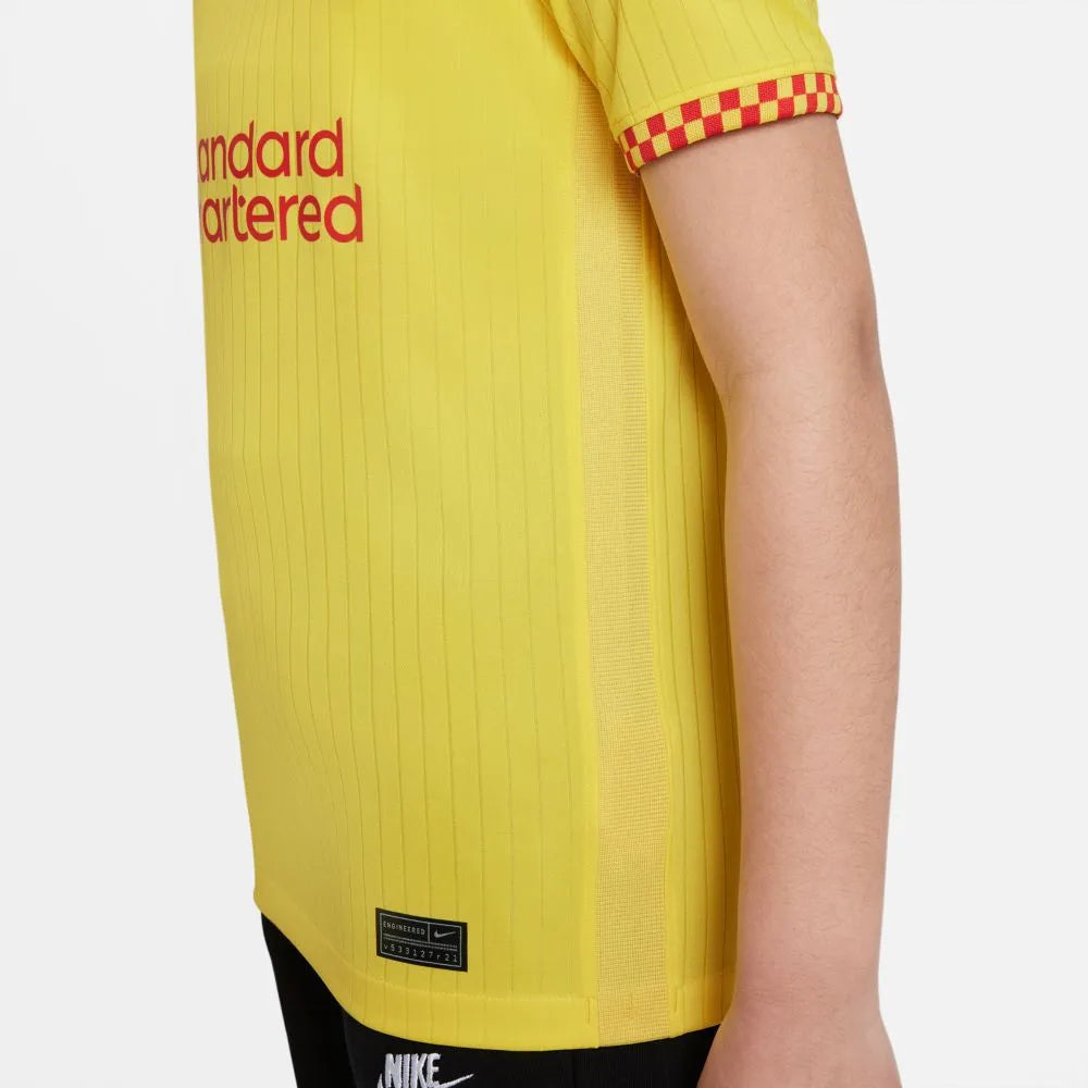 Nike 2021-22 Liverpool Youth Third Jersey - Yellow (Detail 4)