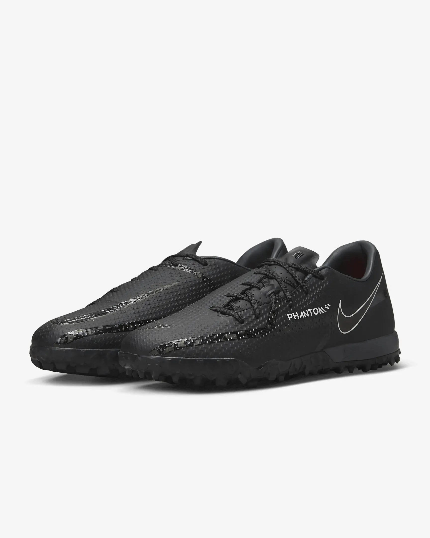 Nike Phantom GT2 Academy Turf - Black-Smoke Grey (Pair - Diagonal)