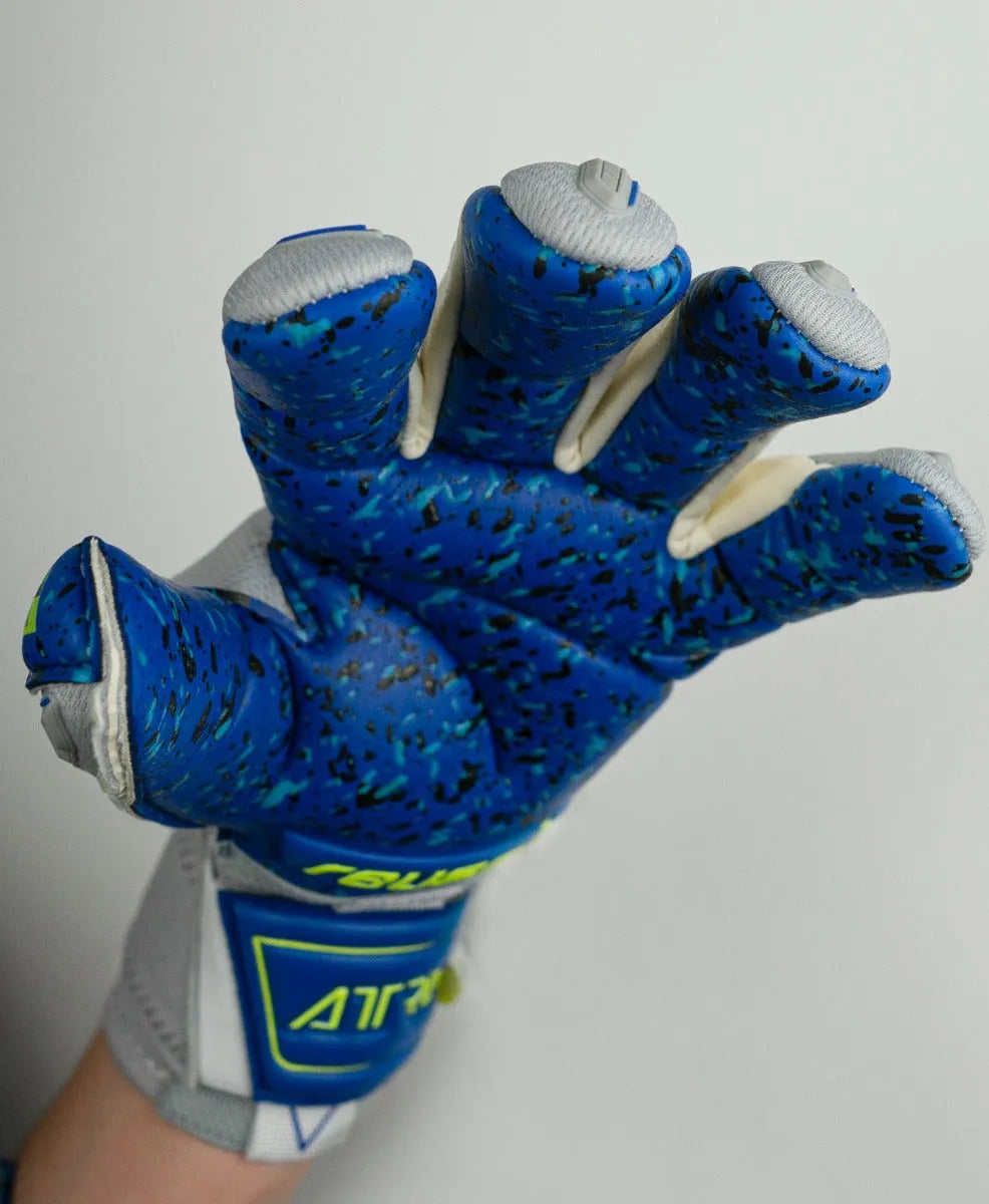 Reusch Attrakt Freegel Fusion Ortho-Tec Goaliator Goalkeeper Glove - Grey-Yellow-Blue (Detail 1)