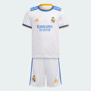 Adidas 2021-22 Real Madrid Home MINI Kit - White-Blue-Orange (Set)