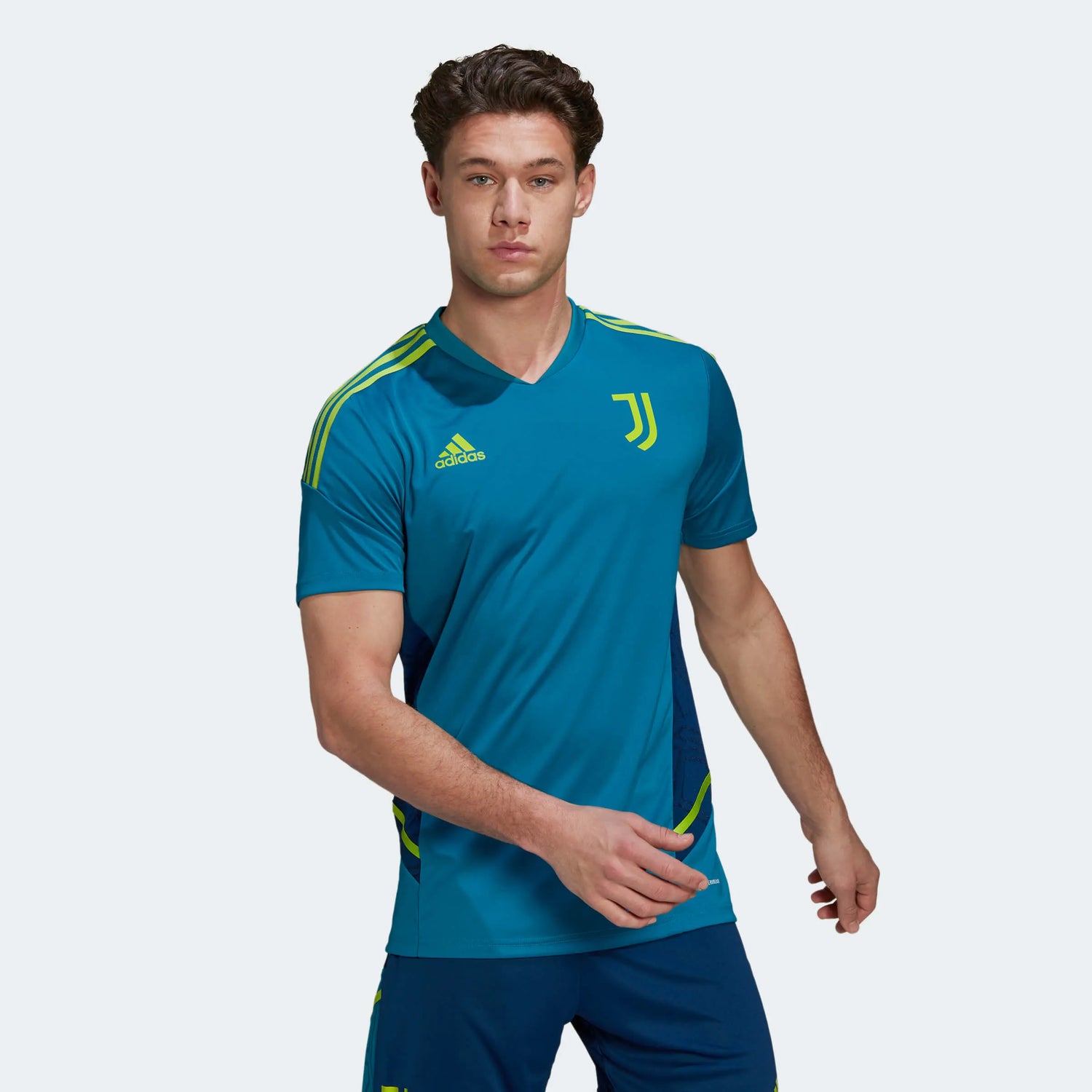 adidas 2022-23 Juventus Training Jersey - Active Teal (Model - Front)
