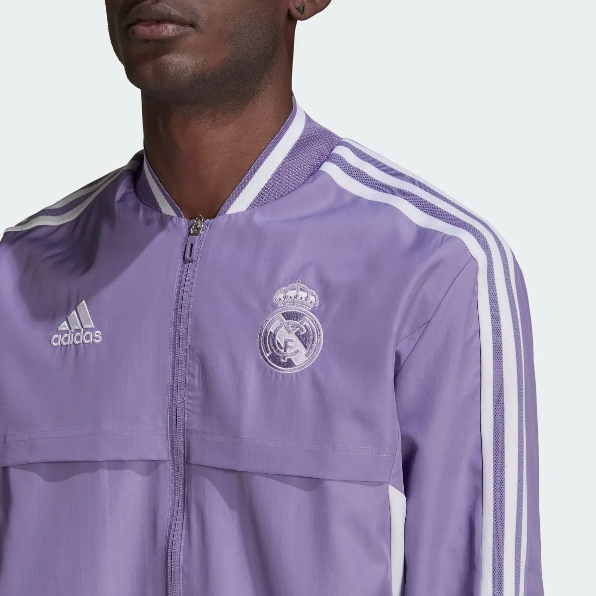 adidas 2022-23 Real Madrid Anthem Jacket - Magic Lilac (Detail 1)