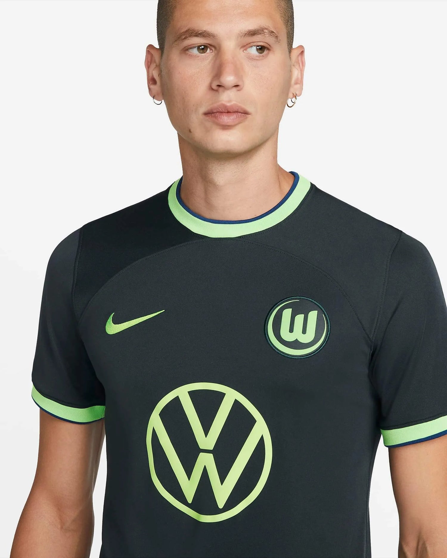 Nike 2022-23 Wolfsburg Stadium Away Jersey - Seaweed-Sub Lime (Detail 1)