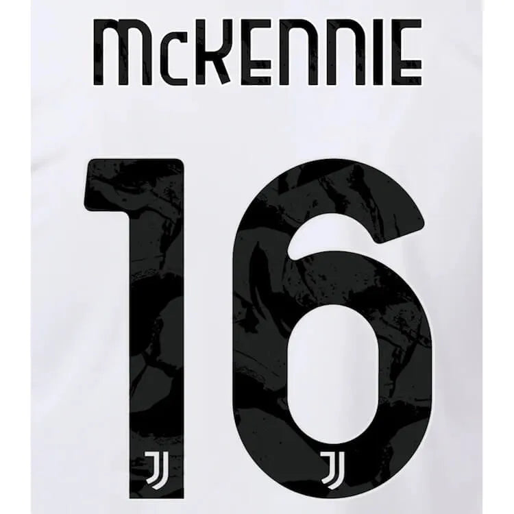 Juventus 2023 24 Away Mckennie #16 Jersey Name Set (Back)