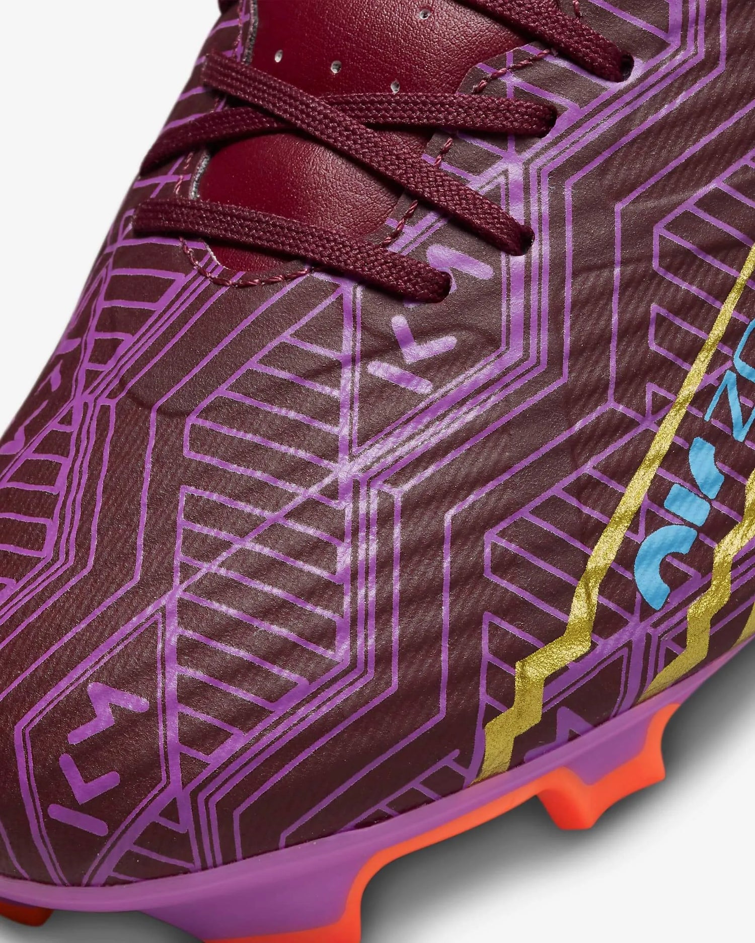Nike Zoom Vapor 15 Academy KM FG-MG - Dark Beetroot-Gold (Detail 2)