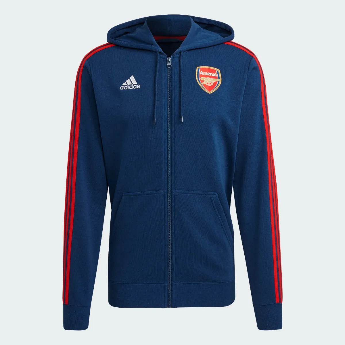 Adidas 2021-22 Arsenal 3 Stripe Full-Zip Hoody - Navy (Front)