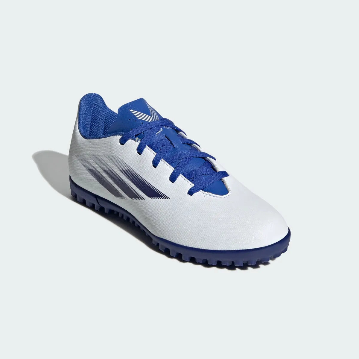 adidas Kids X Speedflow .4 Turf - White-Indigo (Diagonal 1)
