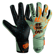 Reusch Pure Contact Fusion Goalkeeper Gloves - Shark Green-Shocking Orange-Black (Pair - Inner and Outer)
