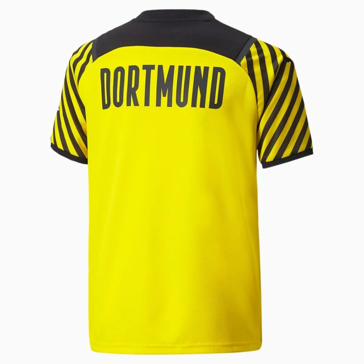 Puma 2021-22 Borussia Dortmund Youth Home Jersey - Yellow-Black (Back)