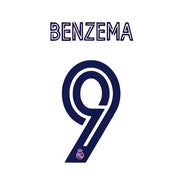 Real Madrid 2020/21 Away Benzema #9 Jersey Name Set