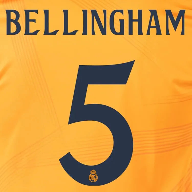Real Madrid 2024-25 Away BELLINGHAM #5 Official Name Set (Back)