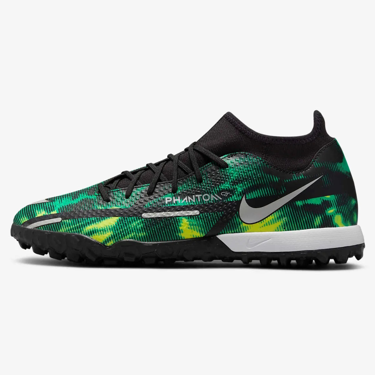 Nike Phantom GT2 Academy DF SW TF - Black-Green Strike (Side 1)