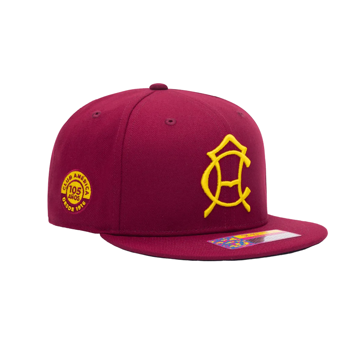 FI Collection Club America 105TH Anniversary Retro Snapback - Burgundy (Diagonal 2)