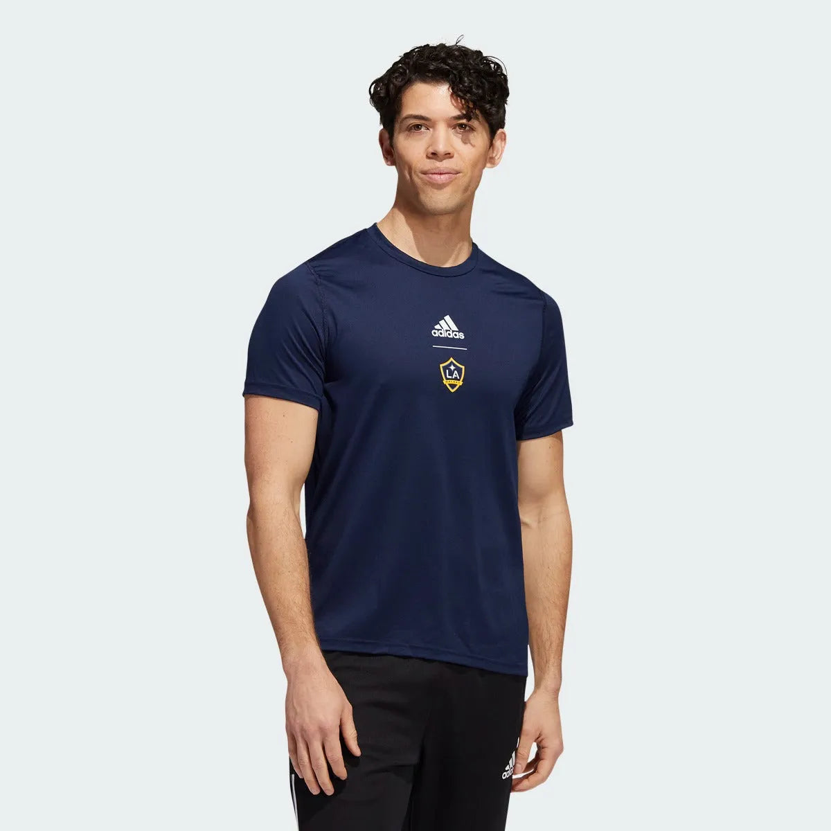 adidas 2022 LA Galaxy Creator Club Tee - Navy (Model - Front)