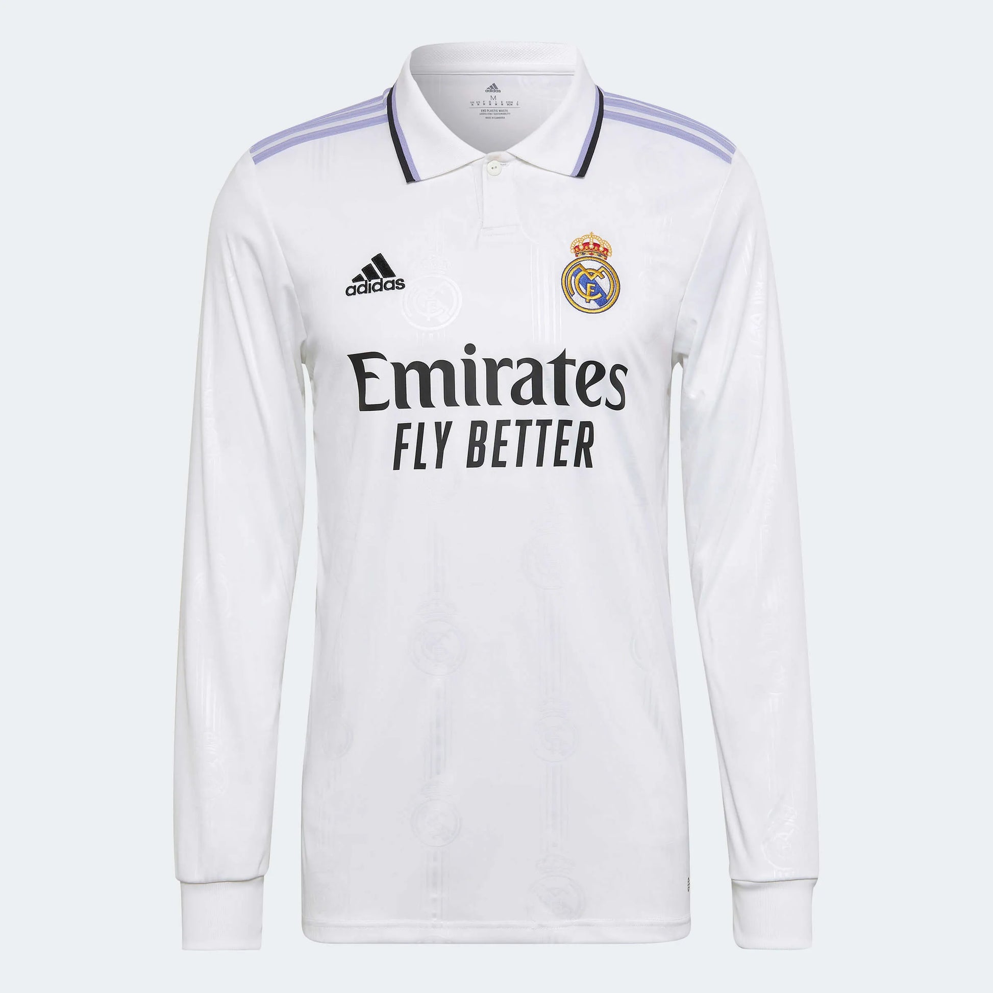 adidas 2022-23 Real Madrid Home Long-Sleeve Jersey - White (Front)