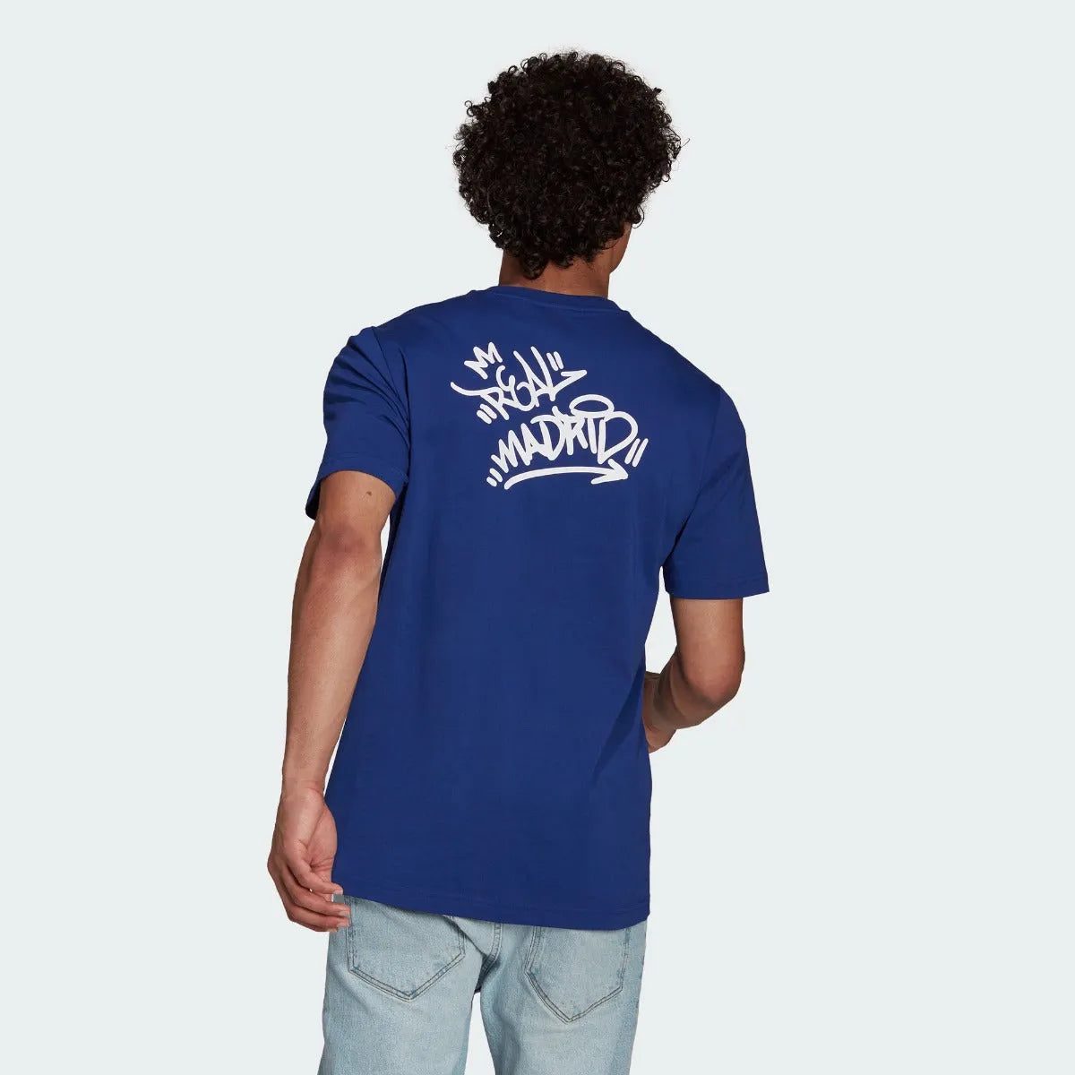 Adidas 2021-22 Real Madrid Street Tee - Navy (Model - Back)