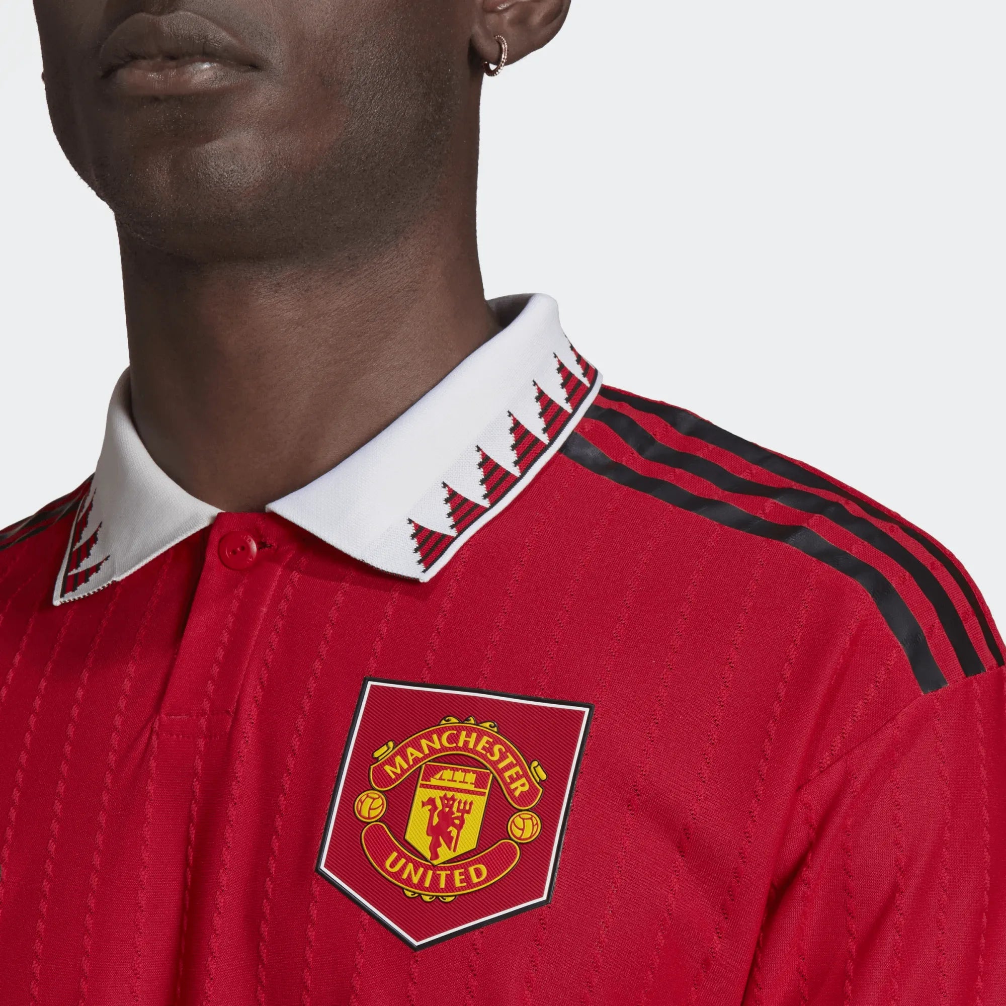 adidas 2022-23 Manchester United Authentic Home Jersey - Red-White (Detail 1)