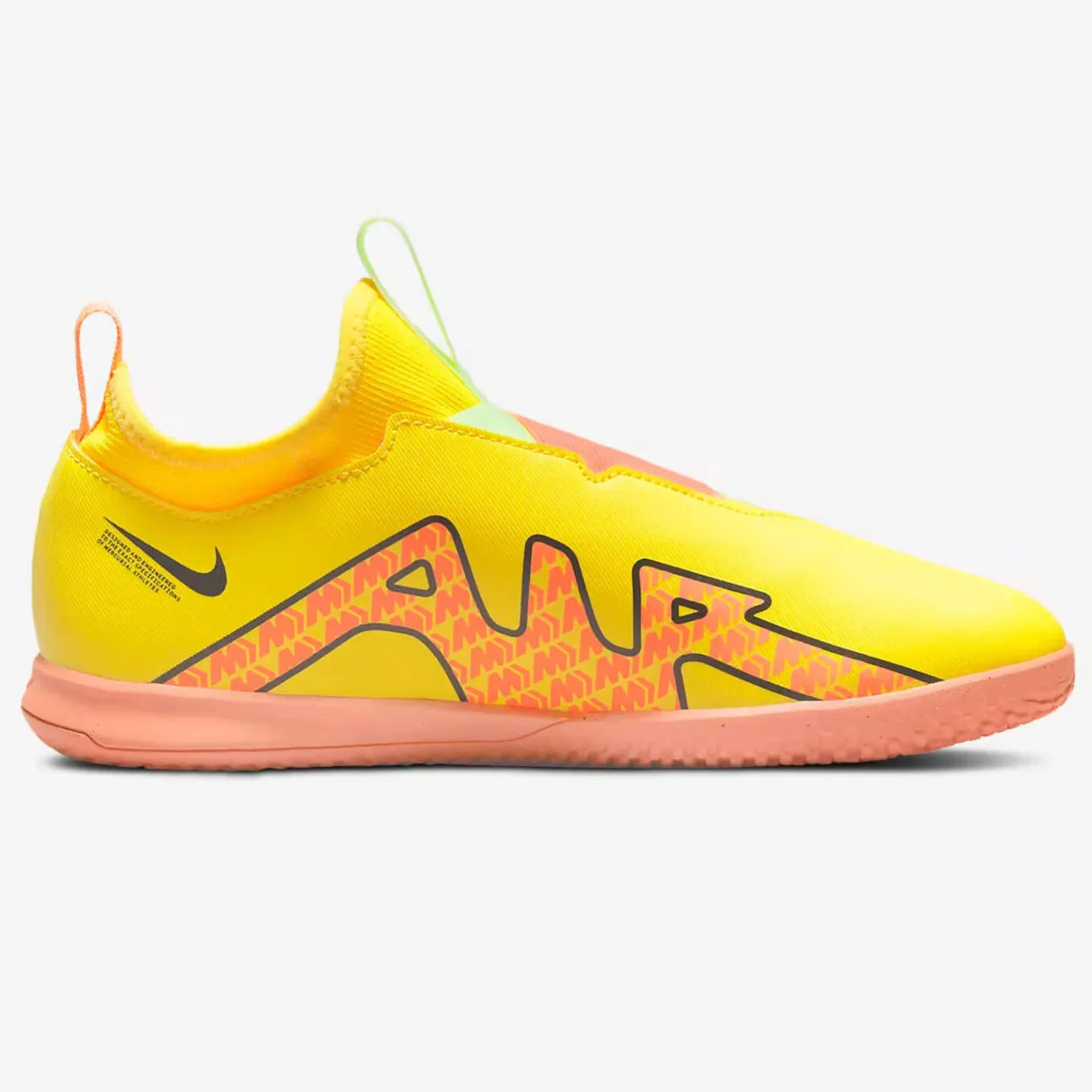 Nike Kids Zoom Vapor 15 Academy Indoor - Yellow Strike-Sunset Glow (Side 2)
