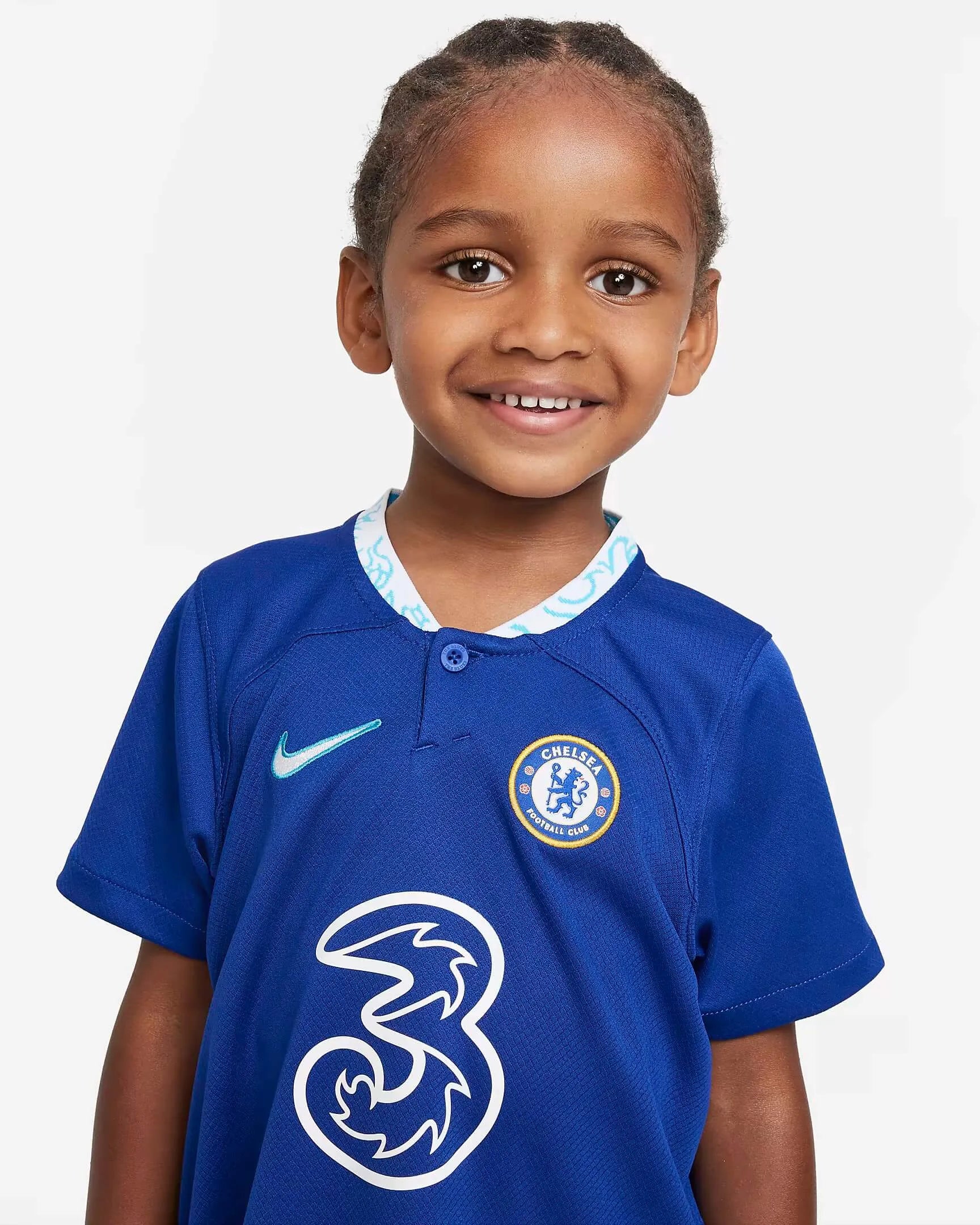 Nike 2022-23 Chelsea Kids' Home Mini Kit - Blue-White (Detail 1)