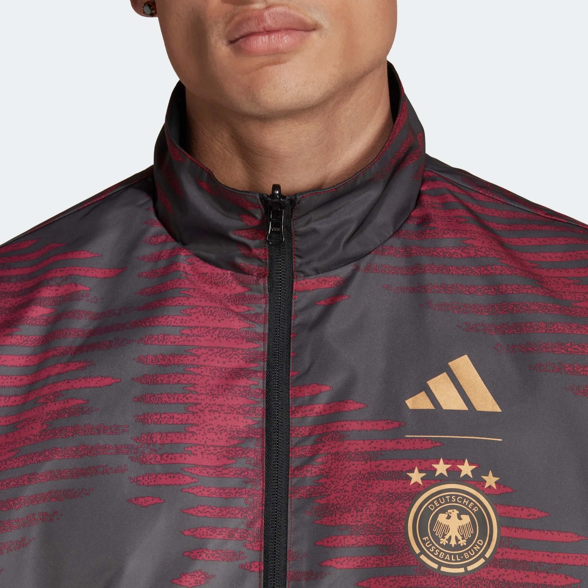 adidas 2022-23 Germany WC Anthem Jacket - Black-White (Detail 3)