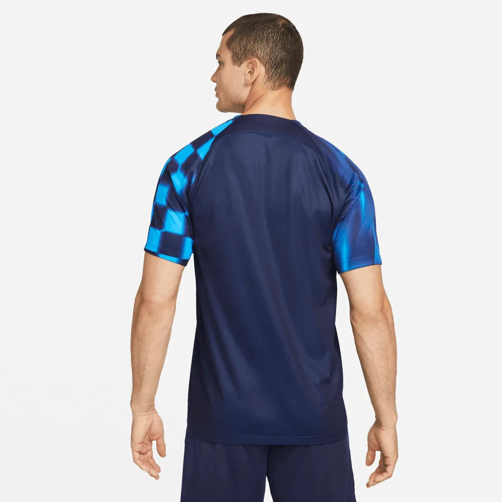 Nike 2022-23 Croatia Away Jersey Blackened Blue-Red (Model - Back)