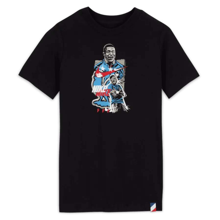 Nike 2022-23 France Youth Mbappe Tee - Black (Front)