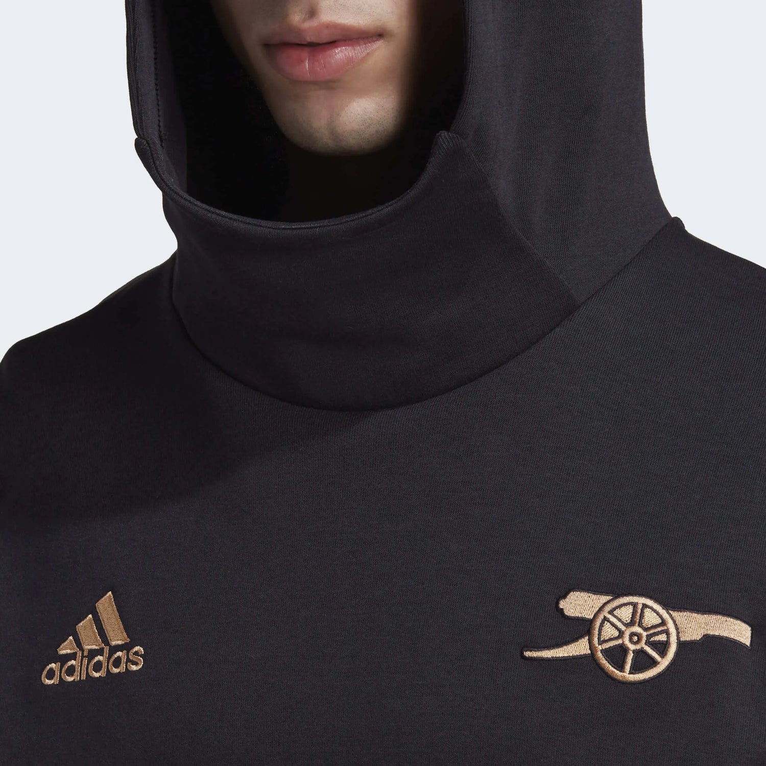 adidas 2022-23 Arsenal Travel Hoody - Black (Detail 1)