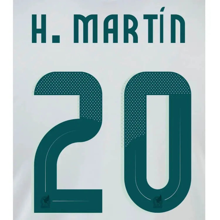Mexico 2024/25 Away H. Martin #20 Youth Jersey Name Set (Back)